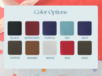 Colors for the vertical folded wallet - Black, Burgundy, Purple, Sky, Navy, Coffee, Brown, White, Red, Grey. 