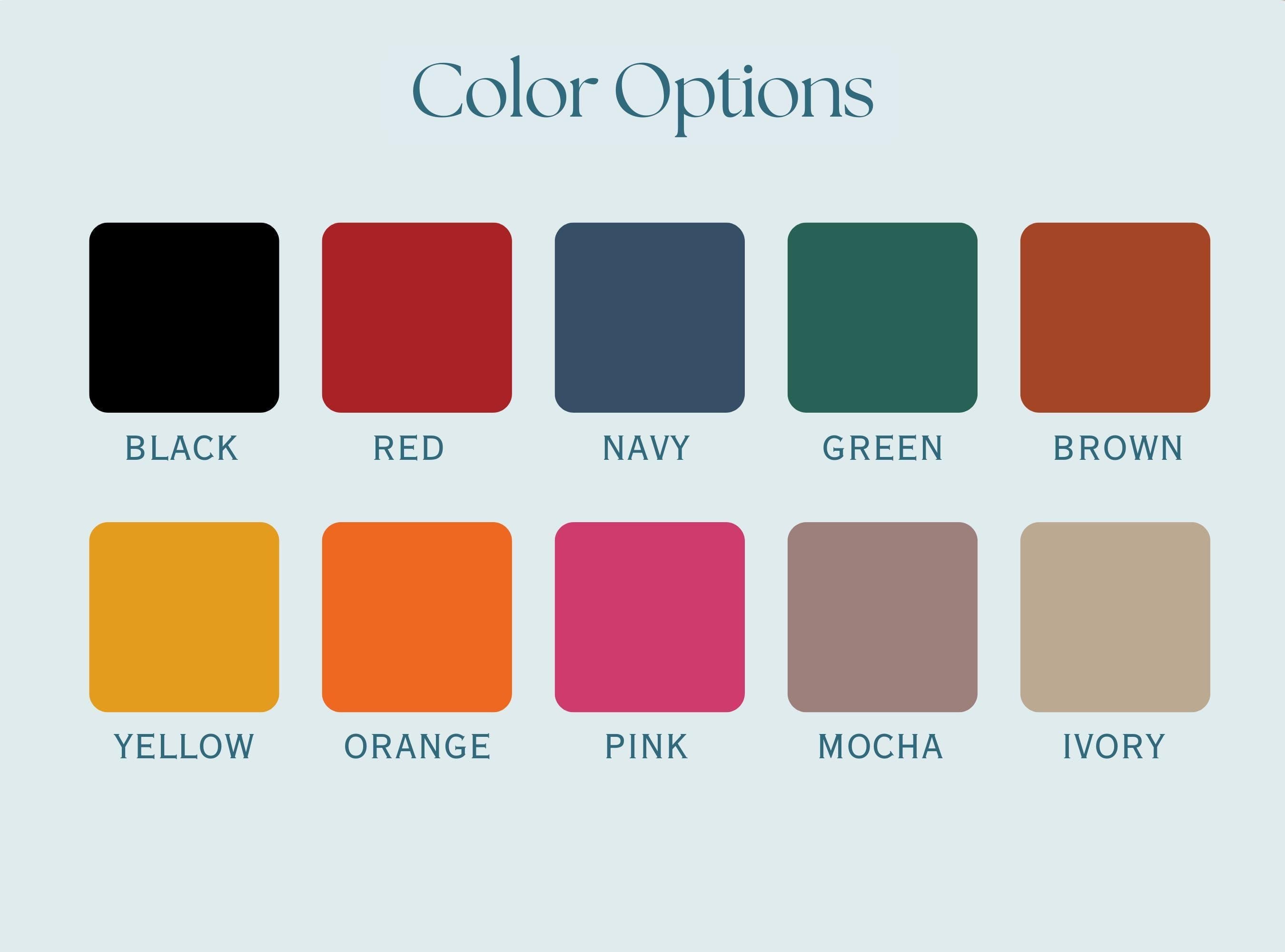 Color swatches with labels on a light gray background